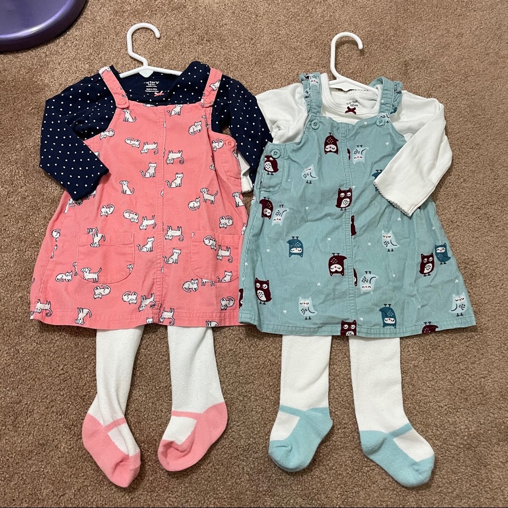Set of Two Carter's Corduroy Jumpers Sets - 12m